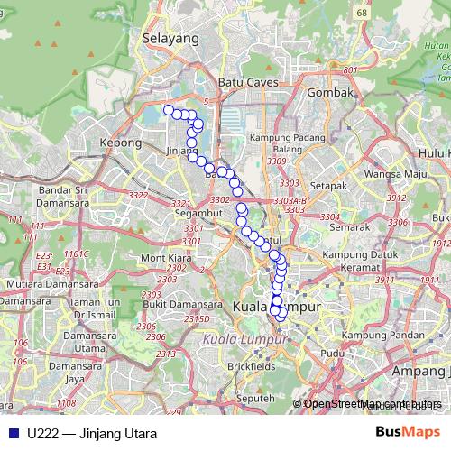 U222 bus Line Map