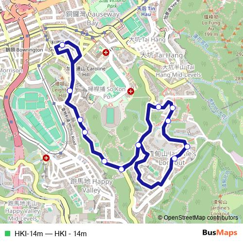 HKI-14m bus Line Map