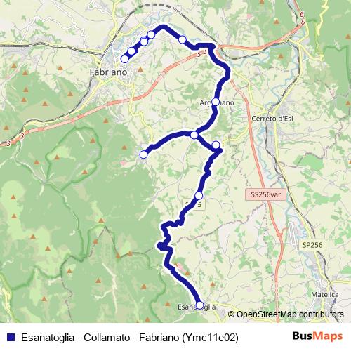 Esanatoglia - Collamato - Fabriano (Ymc11e02) bus Line Map