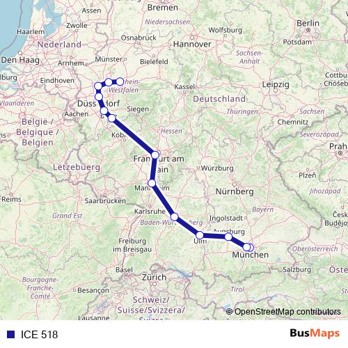 ICE 518 rail Line Map
