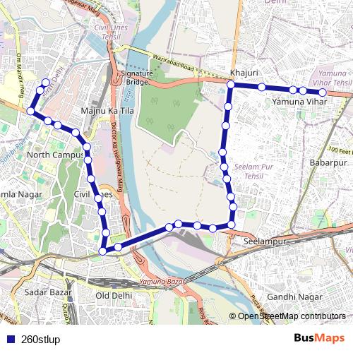 260stlup bus Line Map