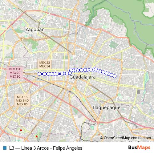 L3 trolleybus Line Map