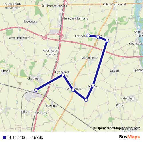 9-11-203 bus Line Map