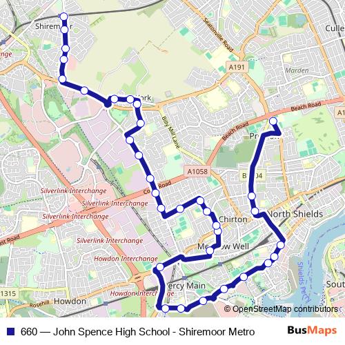 660 bus Line Map