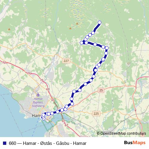 660 bus Line Map