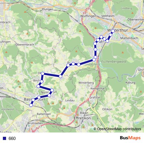 660 bus Line Map