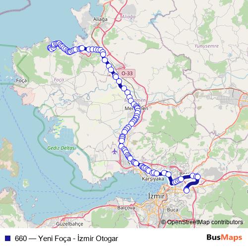 660 bus Line Map