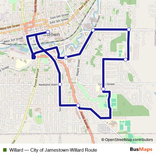 Willard bus Line Map