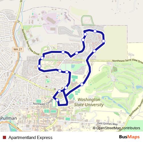 Apartmentland Express bus Line Map