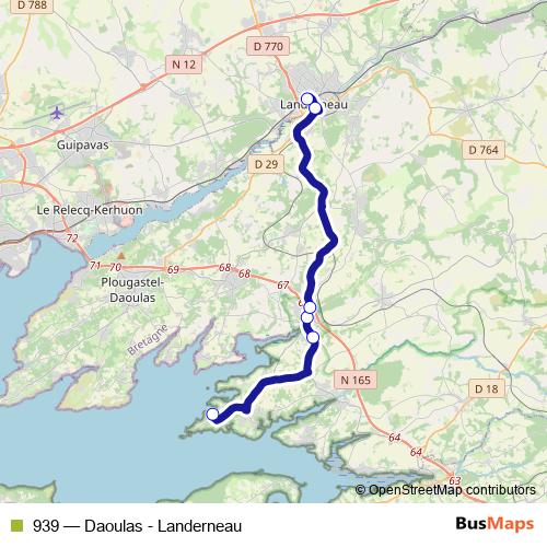939 bus Line Map