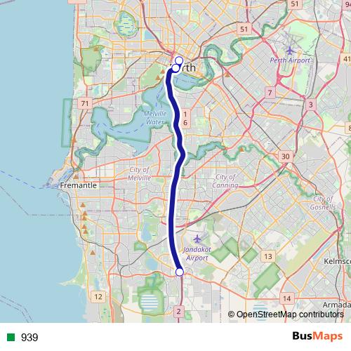 939 bus Line Map