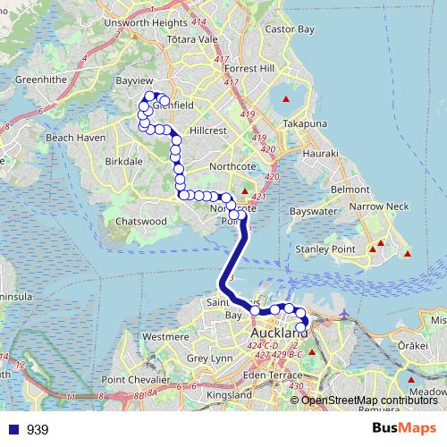 939 bus Line Map