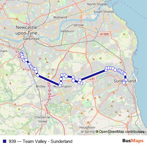 939 bus Line Map