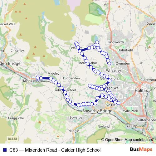C83 bus Line Map