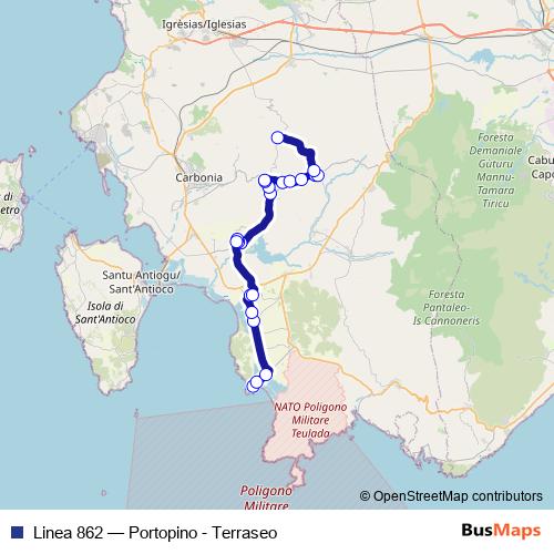 Linea 862 bus Line Map