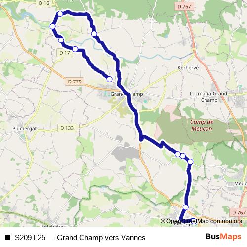 S209 L25 bus Line Map