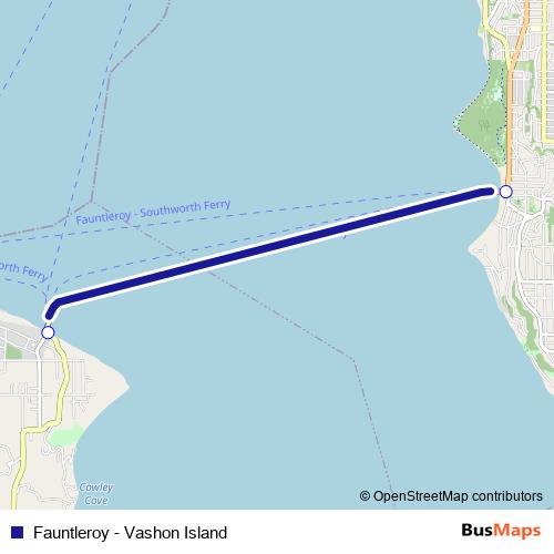 Fauntleroy - Vashon Island ferry Line Map