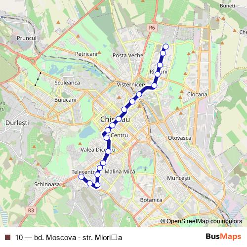 10 trolleybus Line Map
