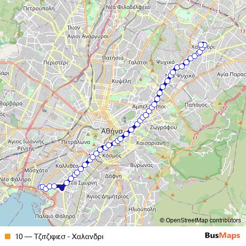 10 trolleybus Line Map