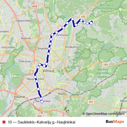 10 trolleybus Line Map