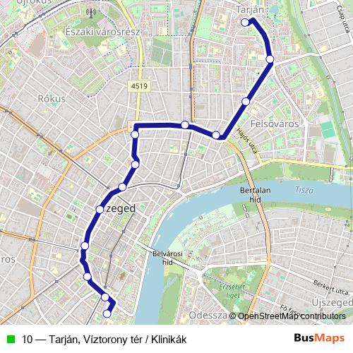 10 trolleybus Line Map