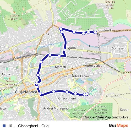 10 trolleybus Line Map
