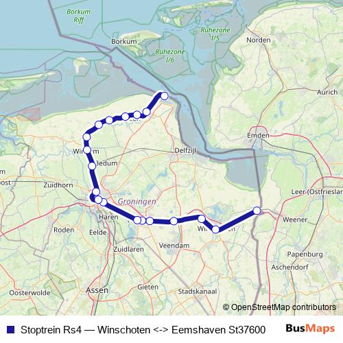 Stoptrein Rs4 rail Line Map