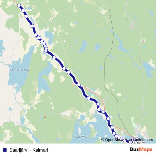 Saarijärvi - Kalmari bus Line Map