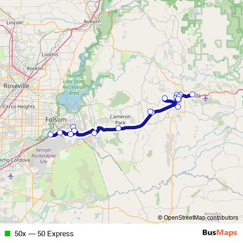 50x bus Line Map