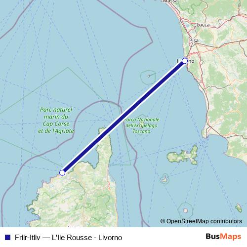 Frilr-Itliv ferry Line Map