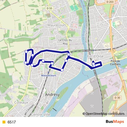 6517 bus Line Map