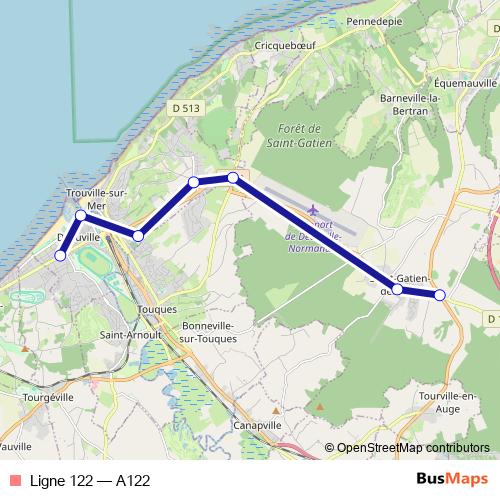 Ligne 122 bus Line Map