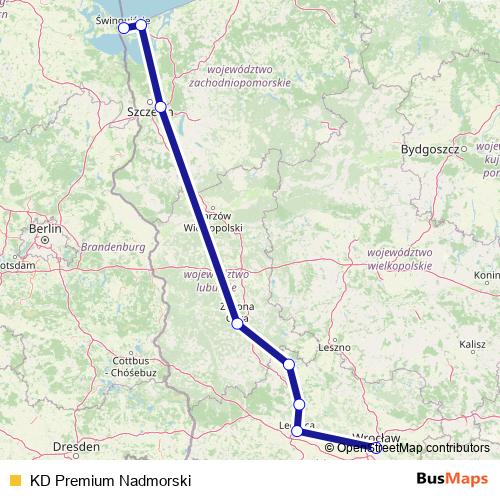 KD Premium Nadmorski rail Line Map