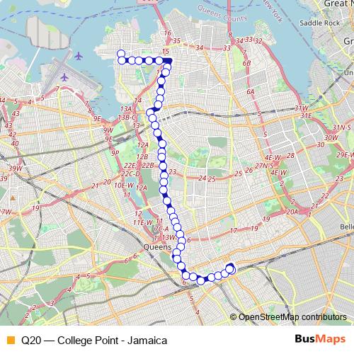 Q20 bus Line Map