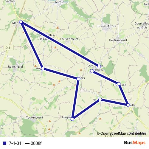 7-1-311 bus Line Map