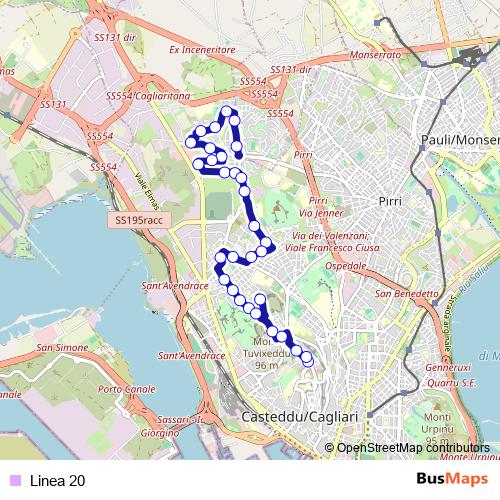 Linea 20 bus Line Map