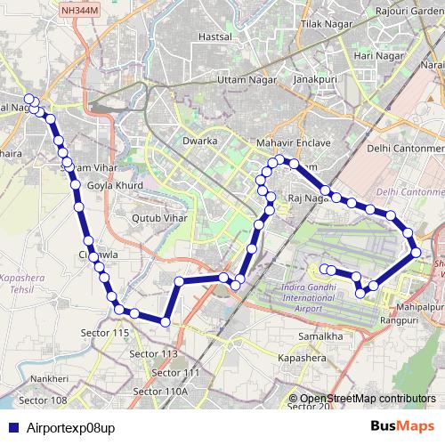 Airportexp08up bus Line Map