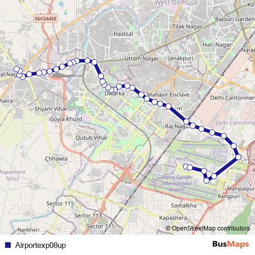 Airportexp08up bus Line Map