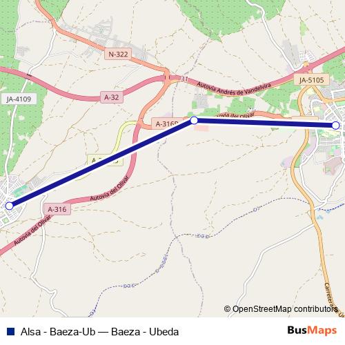 Alsa - Baeza-Ub bus Line Map