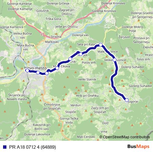 PR A18 0712 4 (64889) bus Line Map