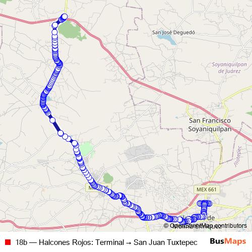18b bus Line Map