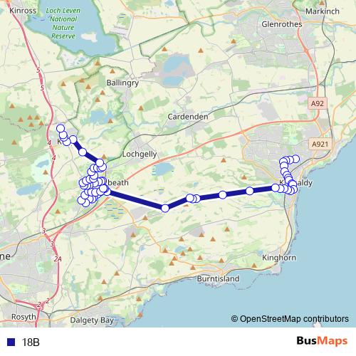 18B bus Line Map