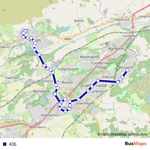435 bus Line Map
