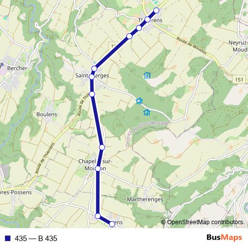 435 bus Line Map