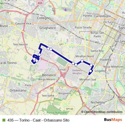 435 bus Line Map
