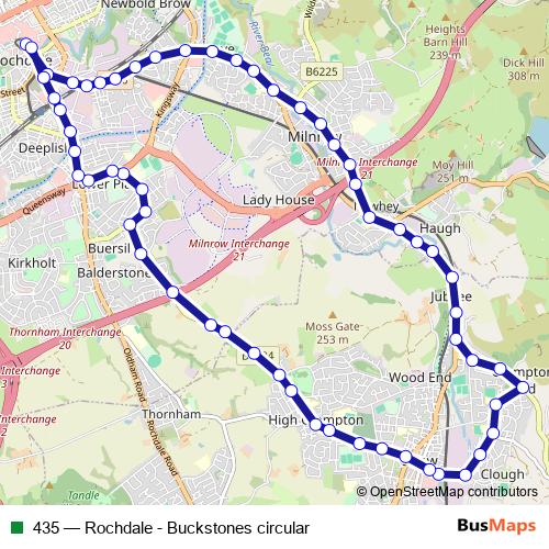 435 bus Line Map