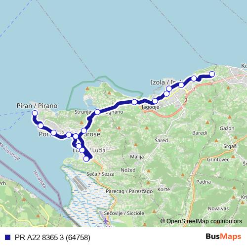 PR A22 8365 3 (64758) bus Line Map
