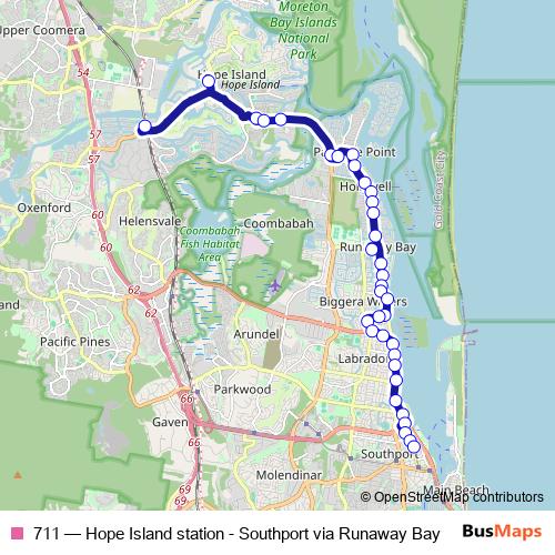 711 bus Line Map