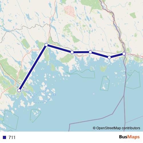 711 bus Line Map