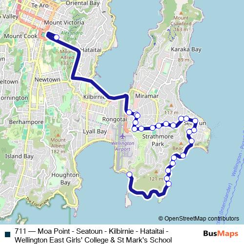 711 bus Line Map
